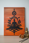 Budda – ciepłe tło z figurką