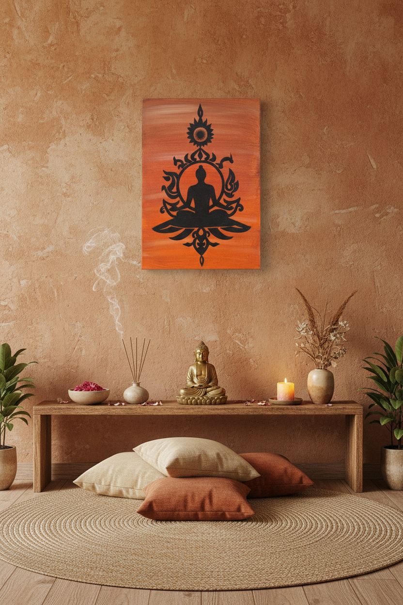 Budda – z oddali w zen wnętrzu