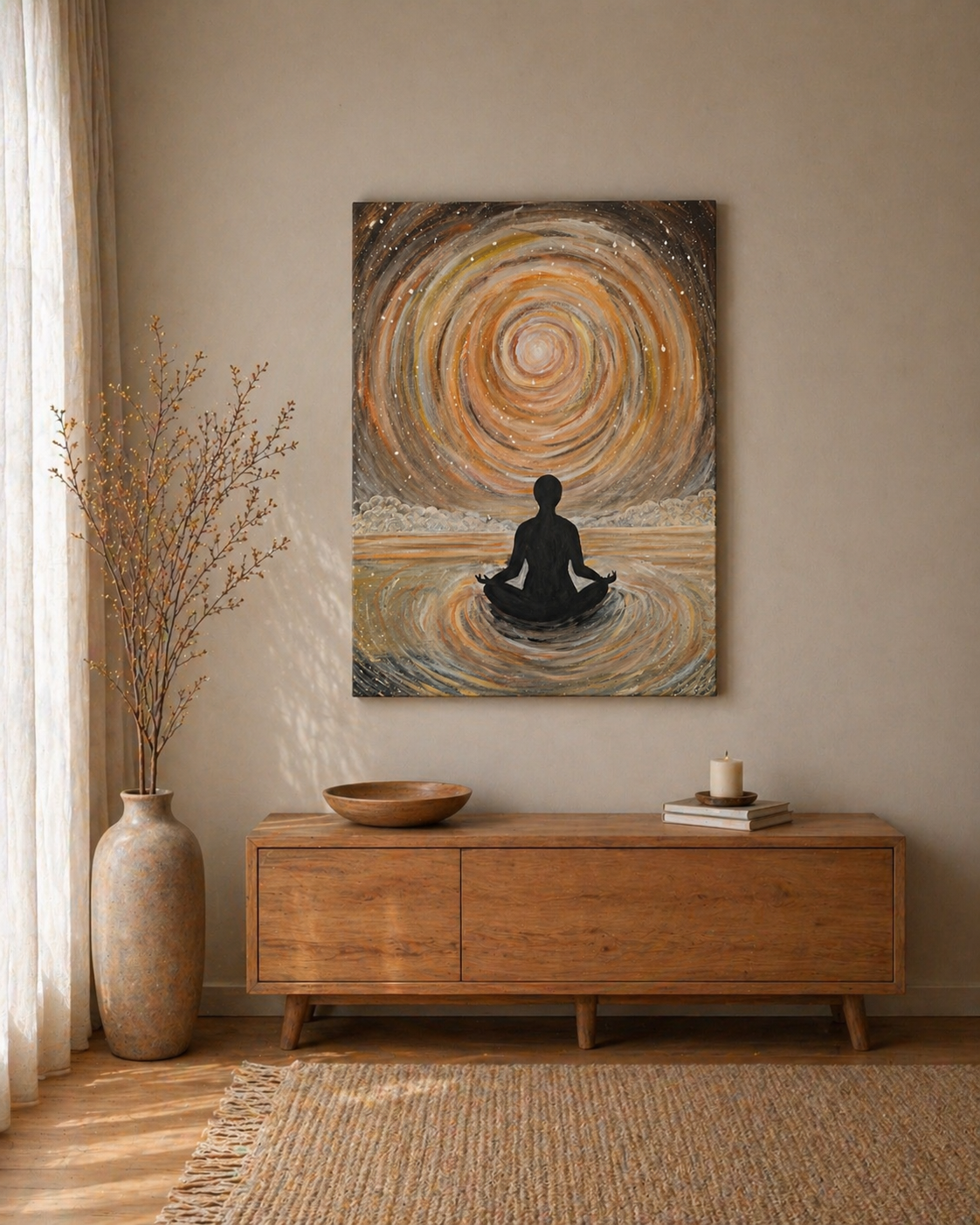 ,,Wewnętrzna  cisza '' 55x75 cm  obraz  ręcznie malowany