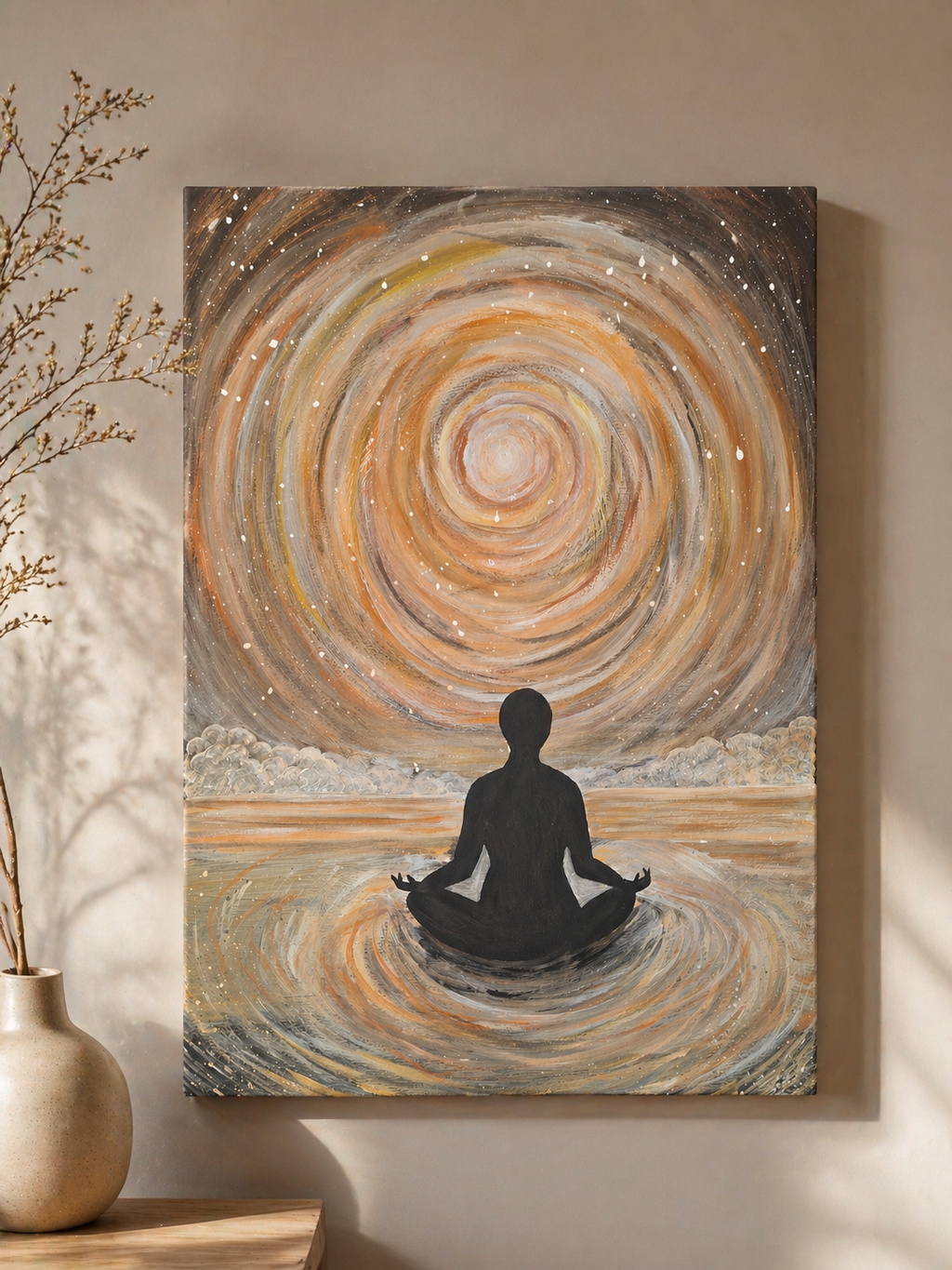 ,,Wewnętrzna  cisza '' 55x75 cm  obraz  ręcznie malowany