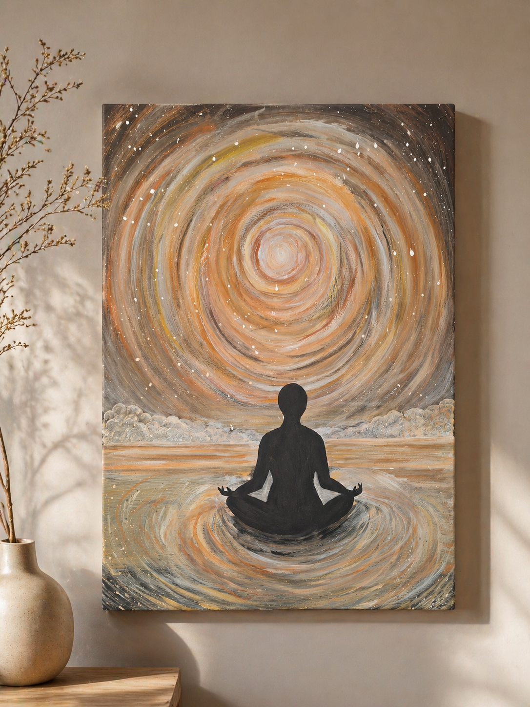 ,,Wewnętrzna  cisza '' 55x75 cm  obraz  ręcznie malowany