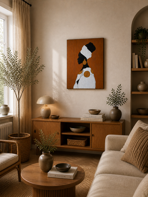 ,,Afrykańska dusza '' 55x75 cm obraz ręcznie malowany