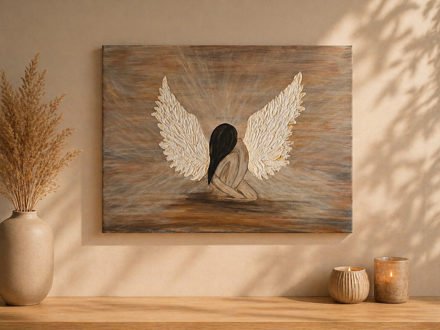 ,,Skrzydła ciszy ''55x75 cm obraz ręcznie malowany